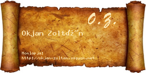 Okjan Zoltán névjegykártya