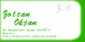 zoltan okjan business card